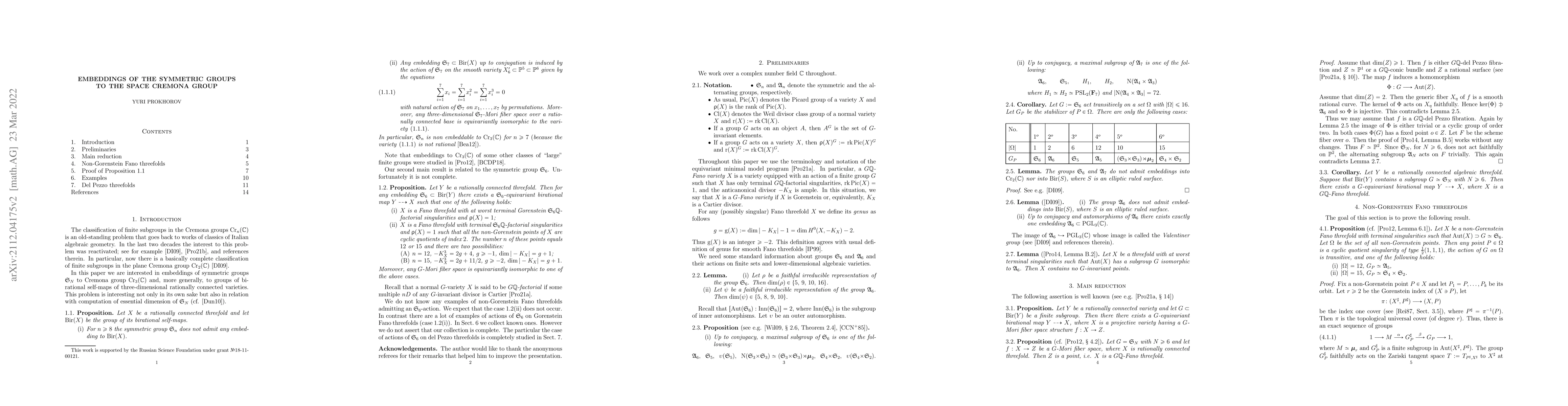 Thumbnail for Embeddings of the symmetric groups to the space Cremona group