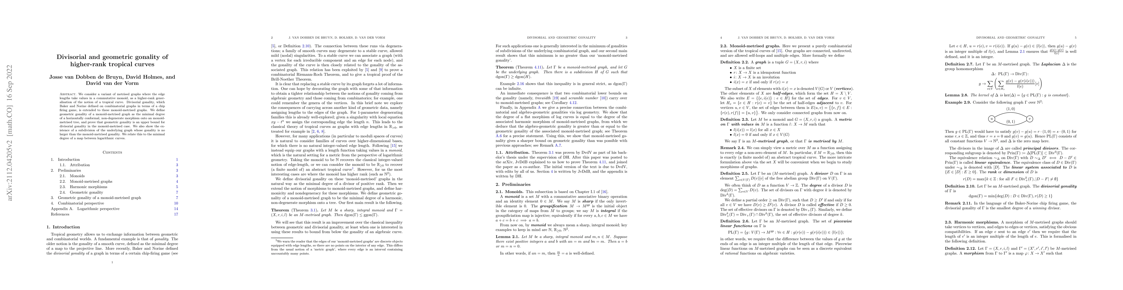 Thumbnail for Divisorial and geometric gonality of higher-rank tropical curves
