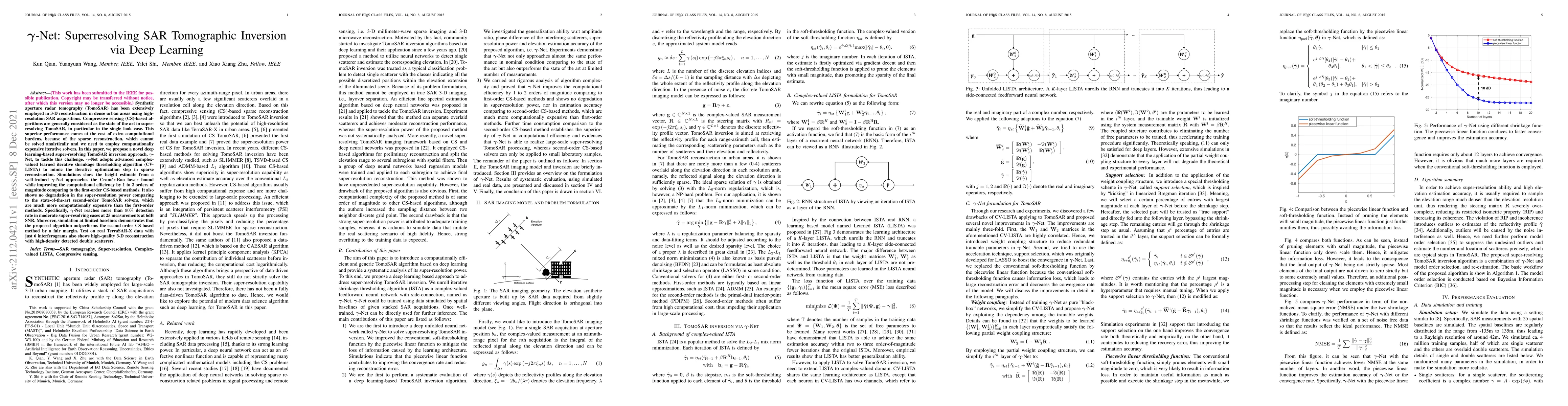 Thumbnail for $\boldsymbol{\gamma}$-Net: Superresolving SAR Tomographic Inversion via
  Deep Learning