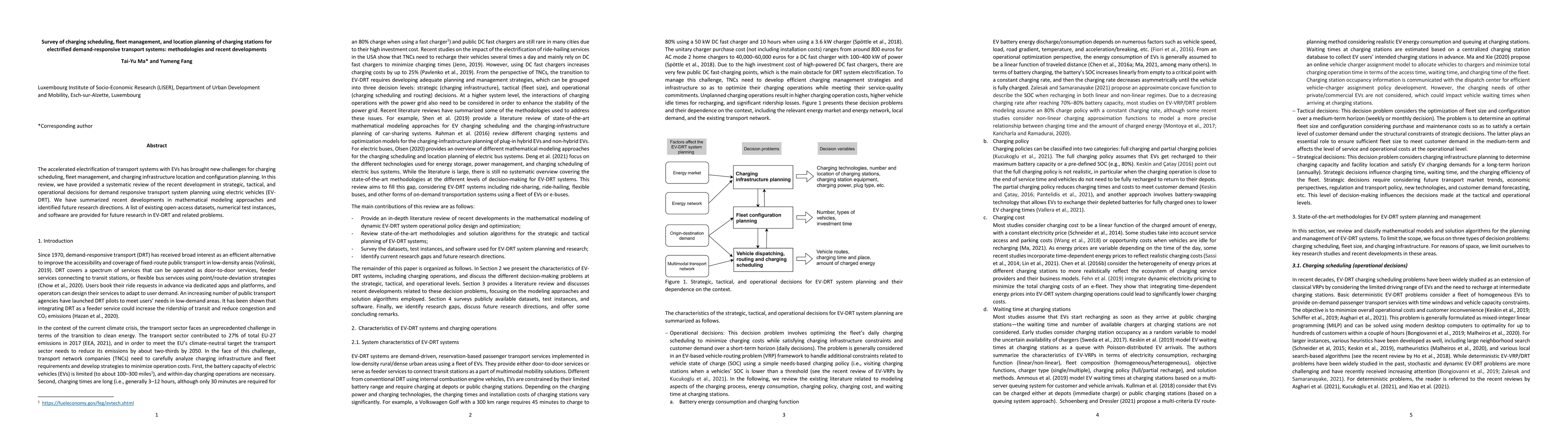 Thumbnail for Survey of charging scheduling, fleet management, and location planning
  of charging stations for electrified demand-responsive transport systems:
  methodologies and recent developments