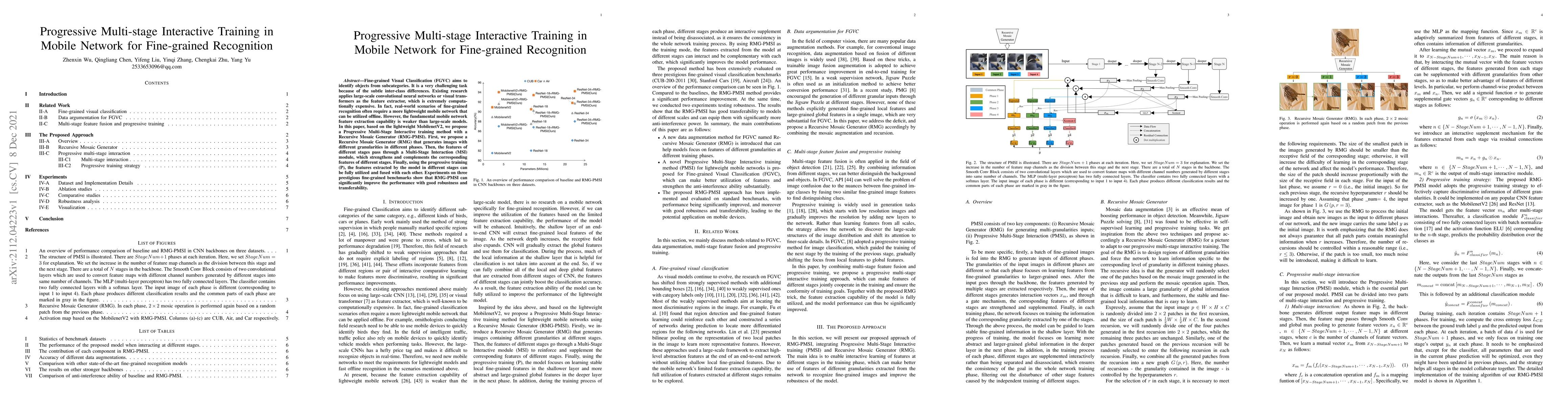Thumbnail for Progressive Multi-stage Interactive Training in Mobile Network for
  Fine-grained Recognition