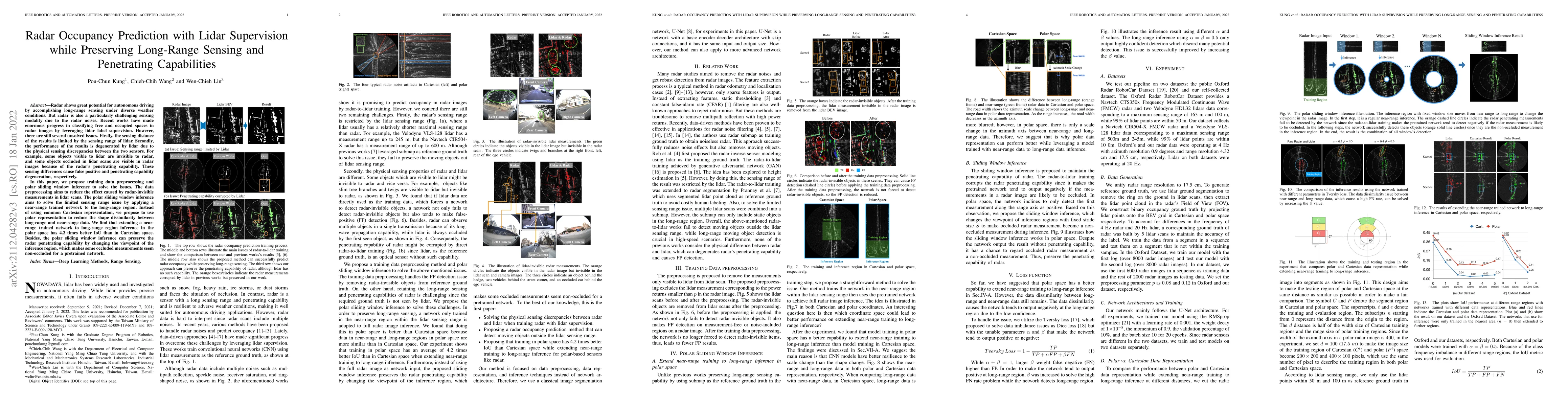 Thumbnail for Radar Occupancy Prediction with Lidar Supervision while Preserving
  Long-Range Sensing and Penetrating Capabilities