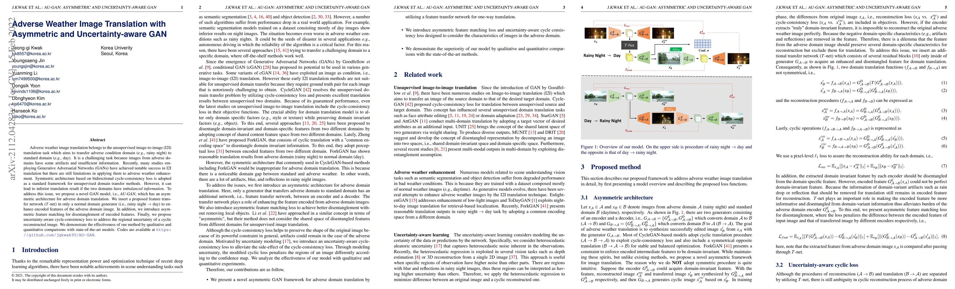 Thumbnail for Adverse Weather Image Translation with Asymmetric and Uncertainty-aware
  GAN