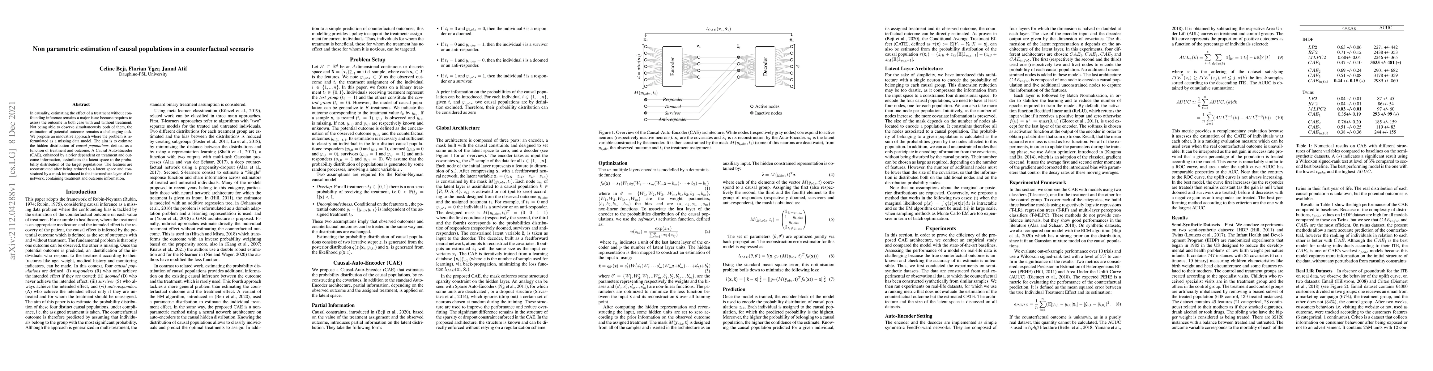 Thumbnail for Non parametric estimation of causal populations in a counterfactual
  scenario