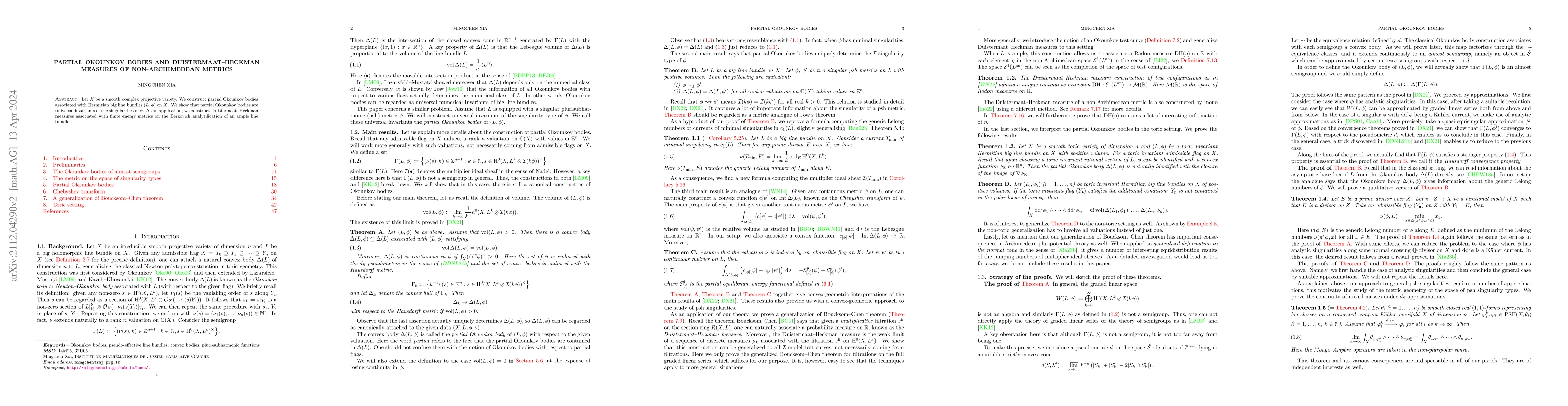 Thumbnail for Partial Okounkov bodies and Duistermaat--Heckman measures of
  non-Archimedean metrics
