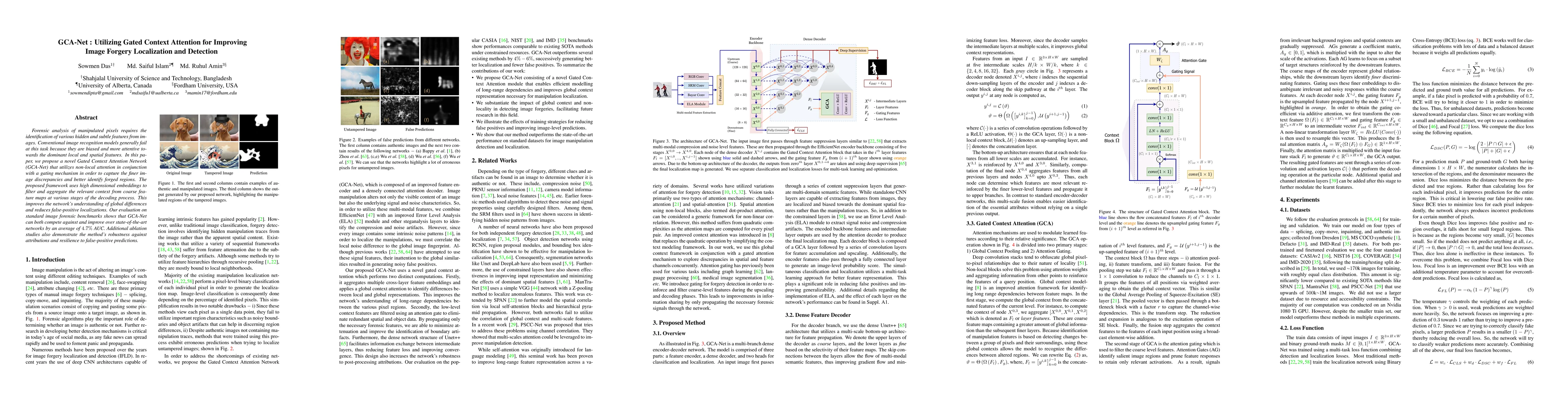 Thumbnail for GCA-Net : Utilizing Gated Context Attention for Improving Image Forgery
  Localization and Detection