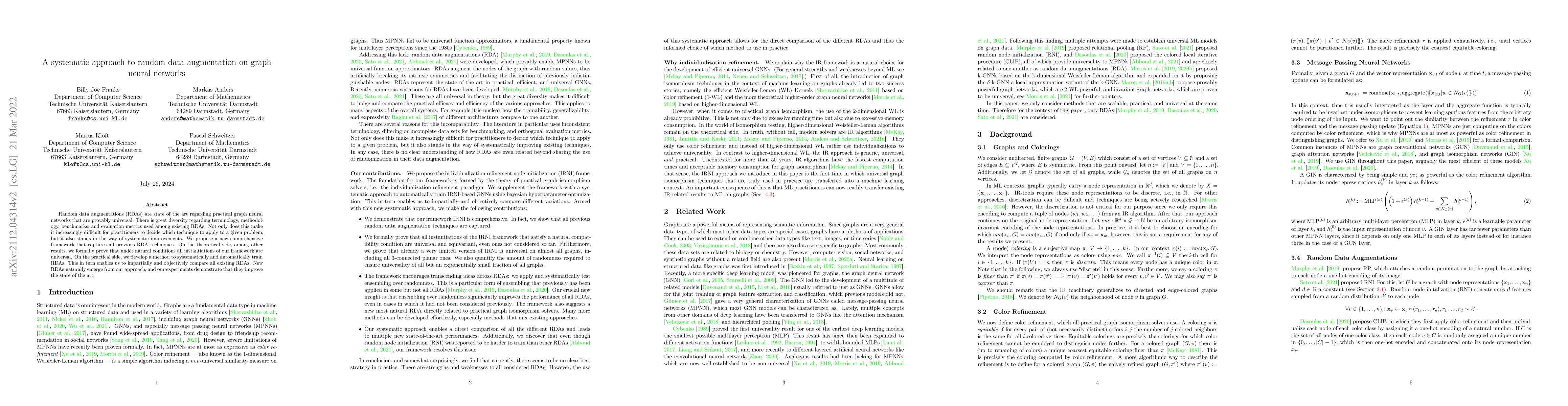 Thumbnail for A systematic approach to random data augmentation on graph neural
  networks