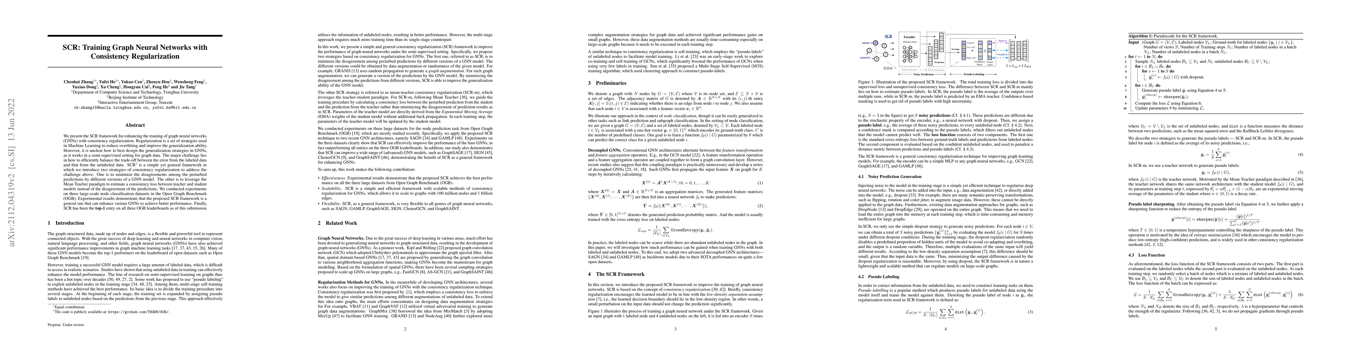 Thumbnail for SCR: Training Graph Neural Networks with Consistency Regularization