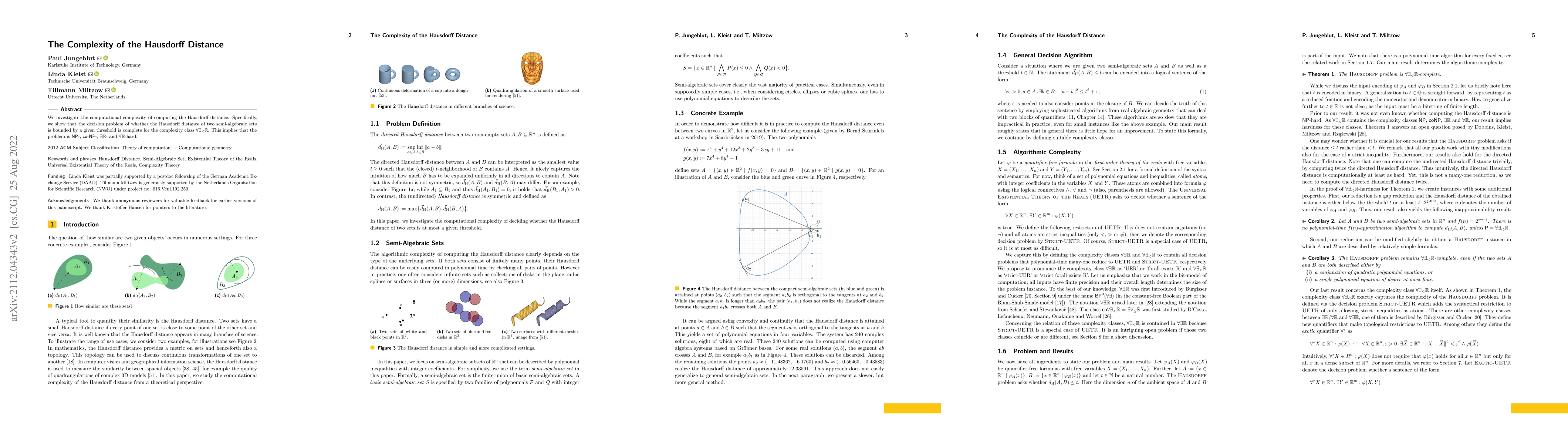 Thumbnail for The Complexity of the Hausdorff Distance