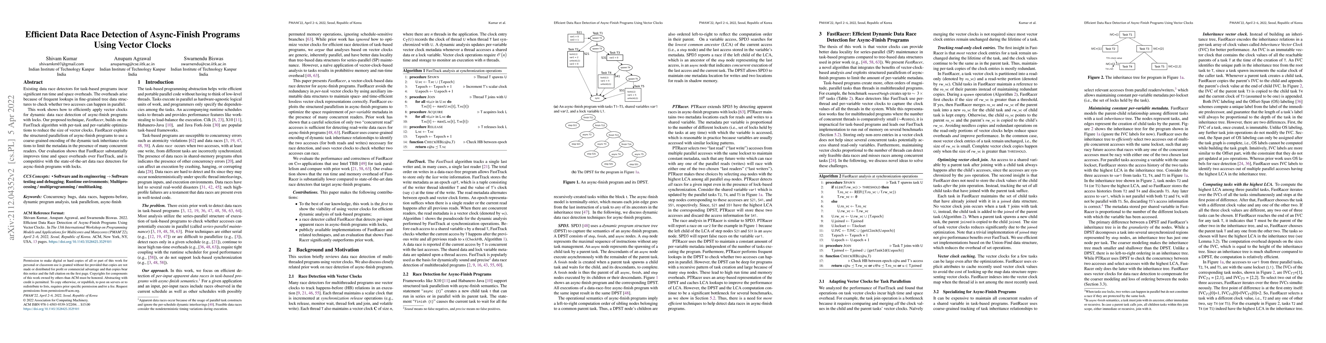 Thumbnail for Efficient Data Race Detection of Async-Finish Programs Using Vector
  Clocks