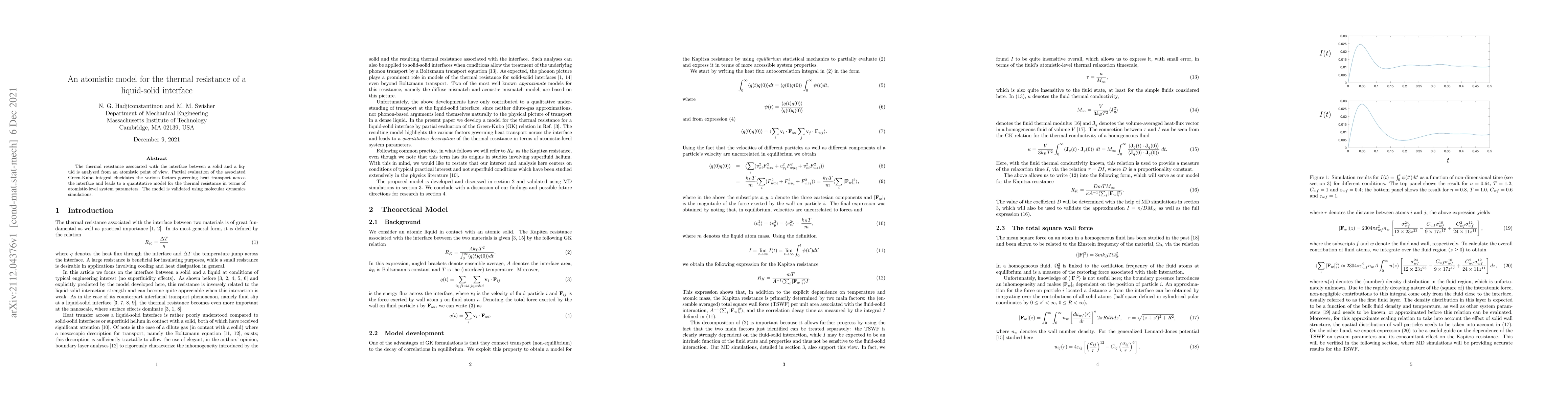 Thumbnail for An atomistic model for the thermal resistance of a liquid-solid
  interface