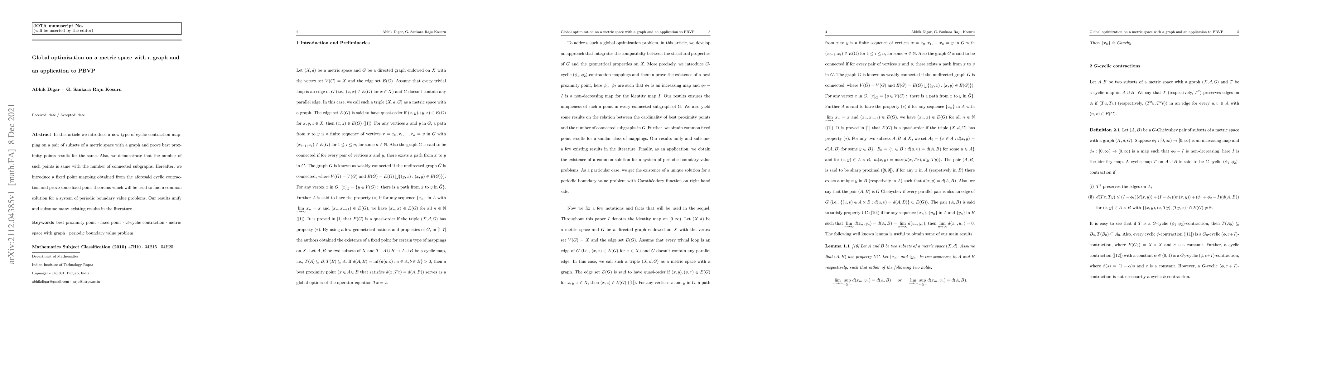 Thumbnail for Global optimization on a metric space with a graph and an application to
  PBVP