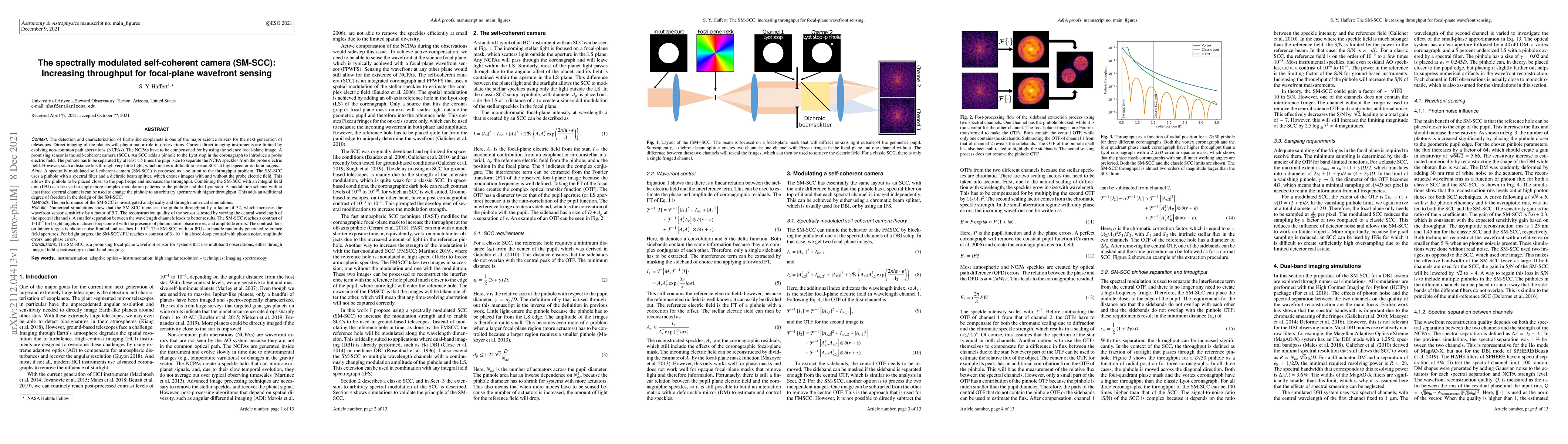 Thumbnail for The spectrally modulated self-coherent camera (SM-SCC): Increasing
  throughput for focal-plane wavefront sensing