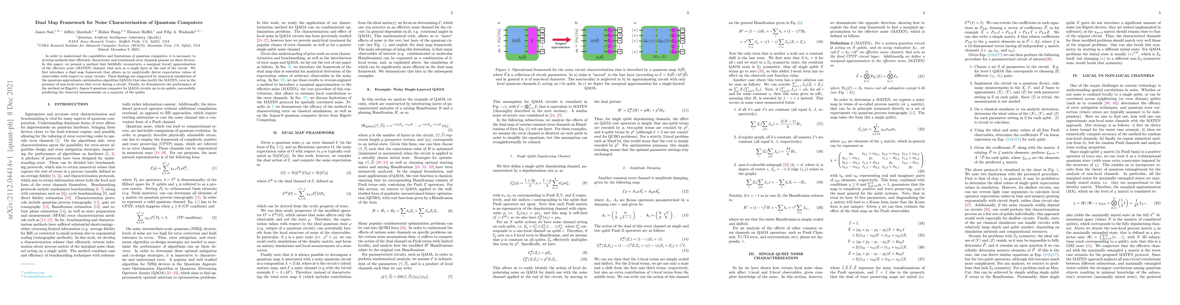 Thumbnail for Dual Map Framework for Noise Characterization of Quantum Computers