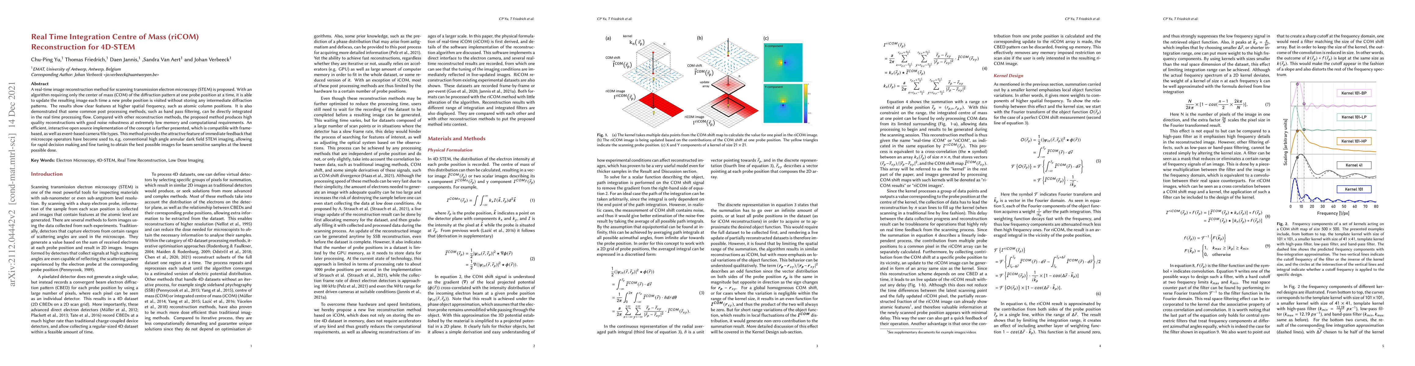 Thumbnail for Real Time Integration Centre of Mass (riCOM) Reconstruction for 4D-STEM