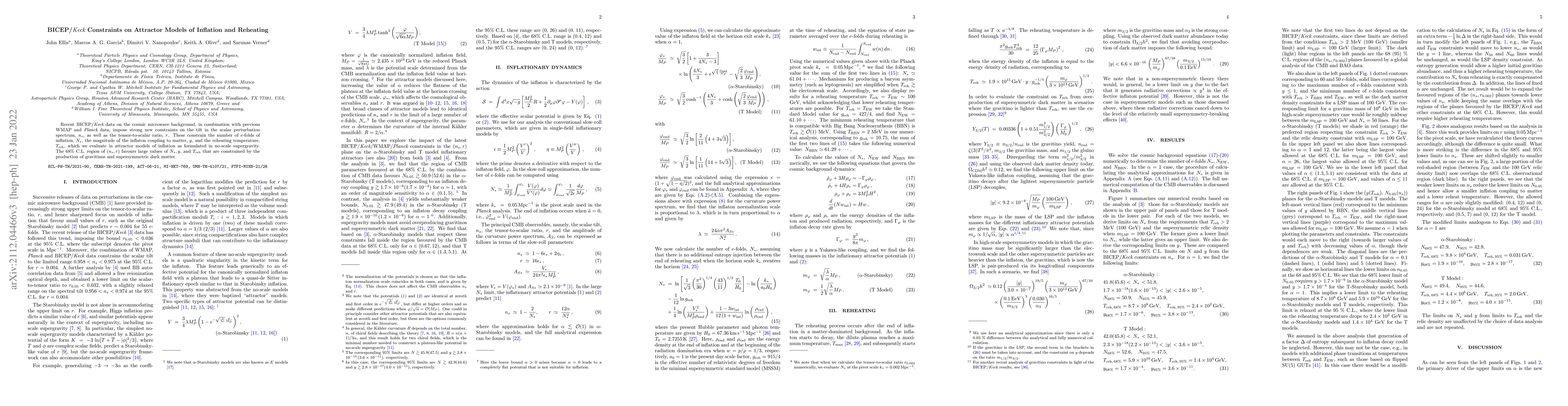 Thumbnail for BICEP/Keck Constraints on Attractor Models of Inflation and Reheating