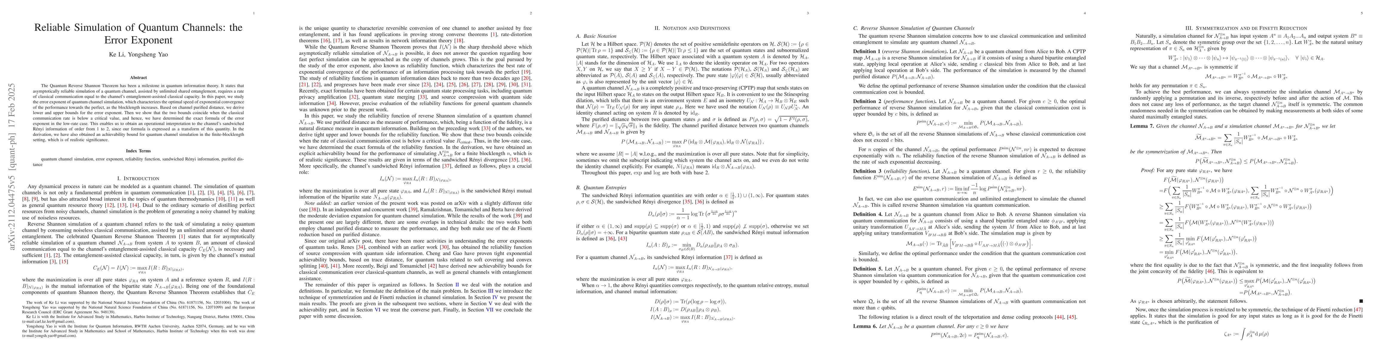 Thumbnail for Reliable Simulation of Quantum Channels: the Error Exponent
