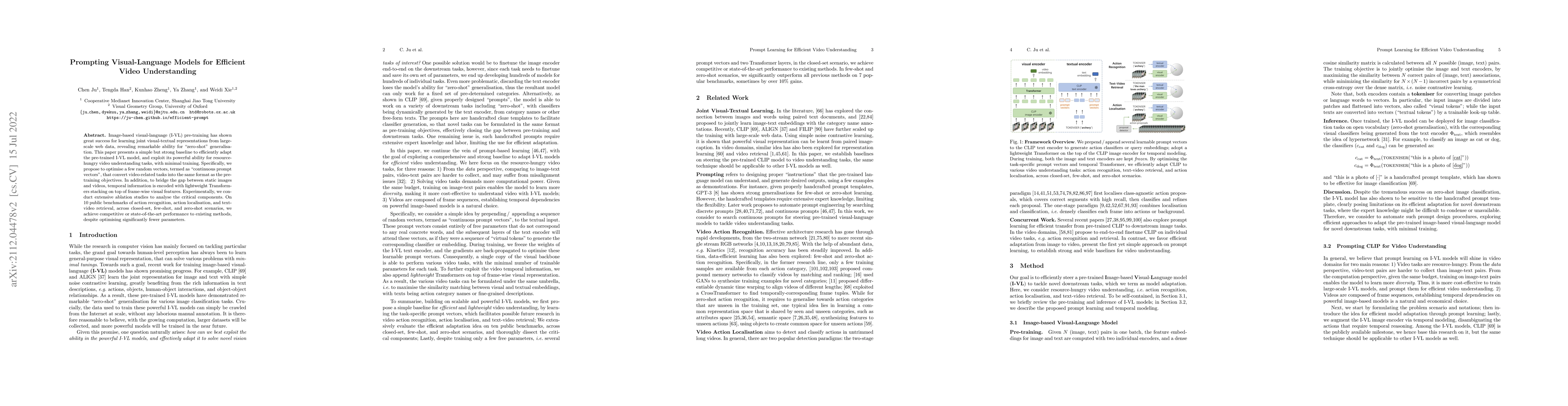 Thumbnail for Prompting Visual-Language Models for Efficient Video Understanding