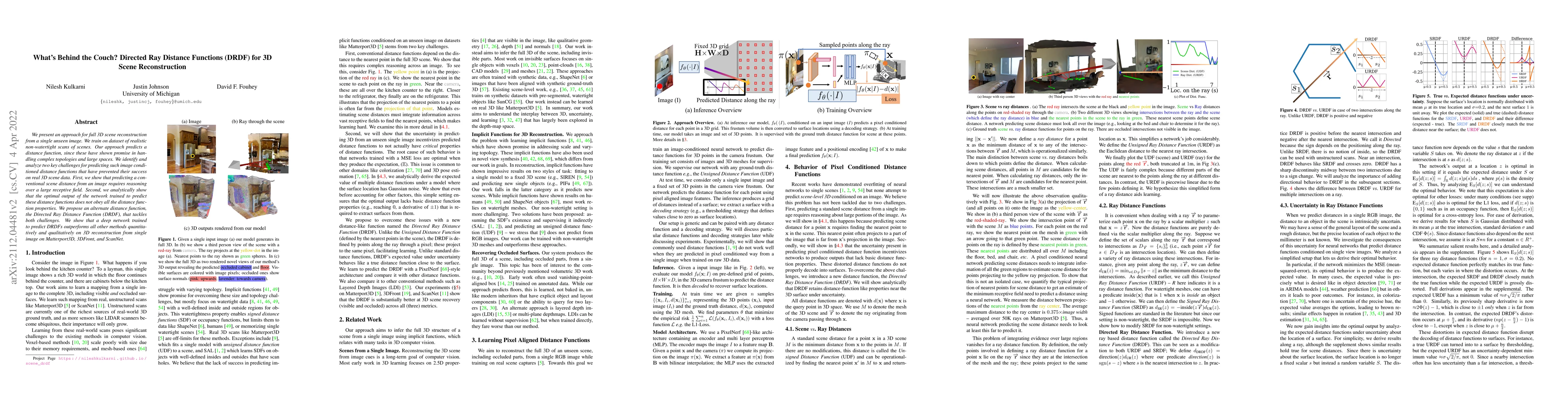 Thumbnail for What's Behind the Couch? Directed Ray Distance Functions (DRDF) for 3D
  Scene Reconstruction