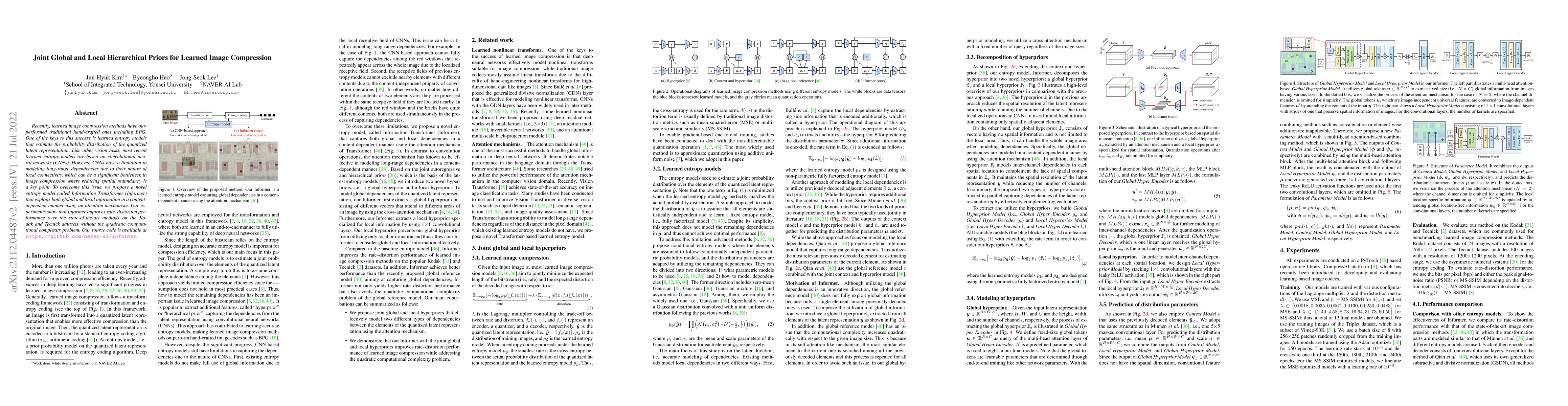 Thumbnail for Joint Global and Local Hierarchical Priors for Learned Image Compression
