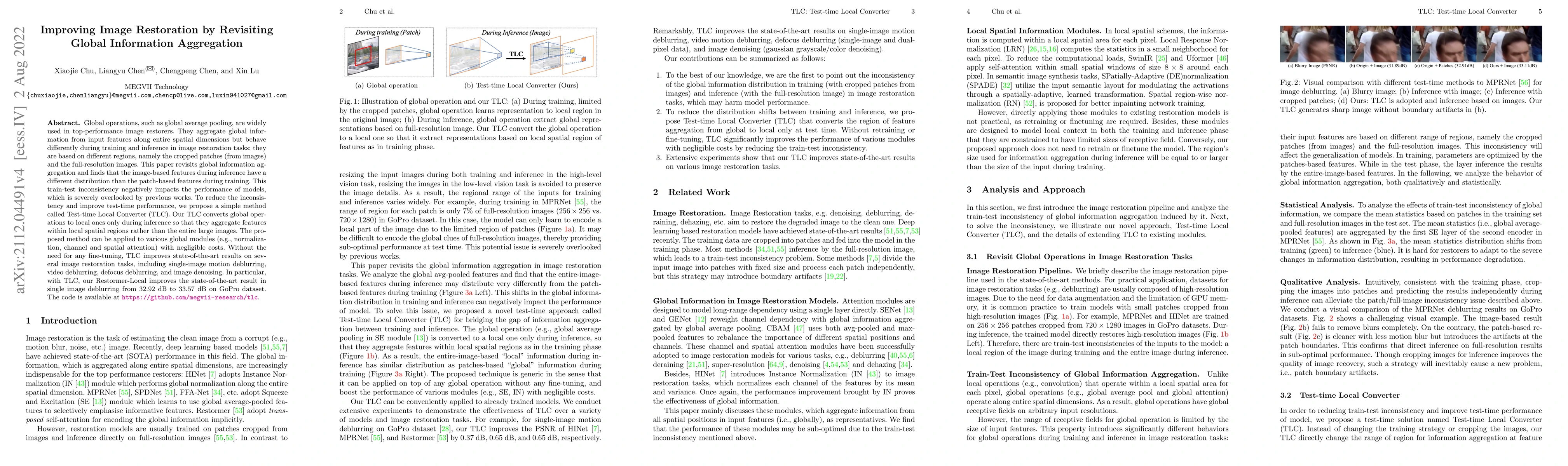 Thumbnail for Improving Image Restoration by Revisiting Global Information Aggregation