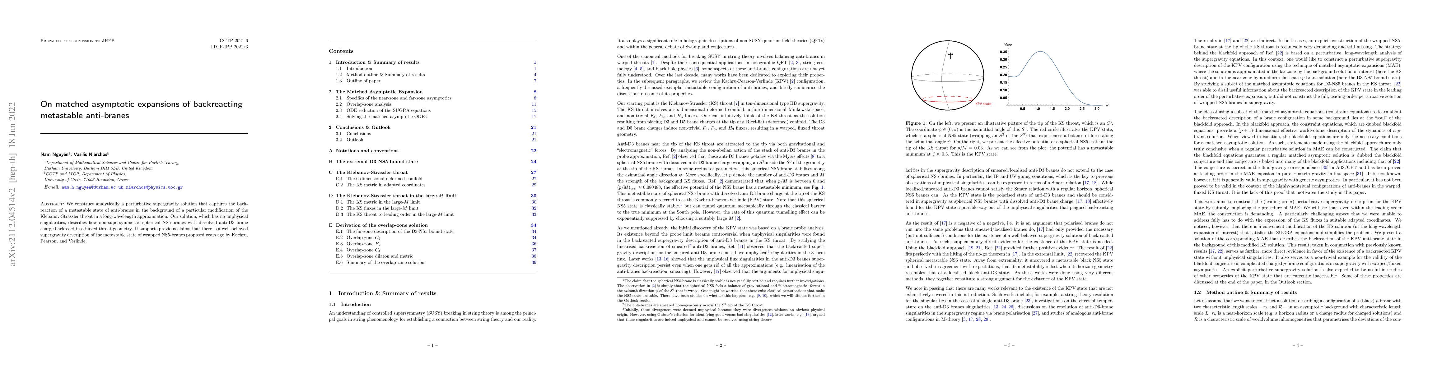 Thumbnail for On matched asymptotic expansions of backreacting metastable anti-branes