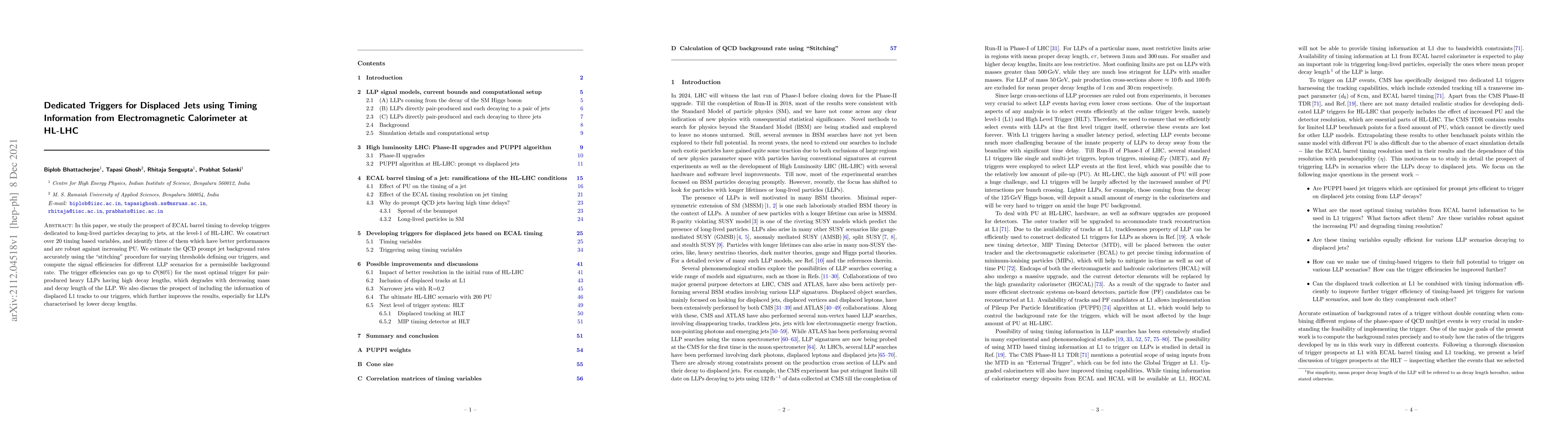 Thumbnail for Dedicated Triggers for Displaced Jets using Timing Information from
  Electromagnetic Calorimeter at HL-LHC