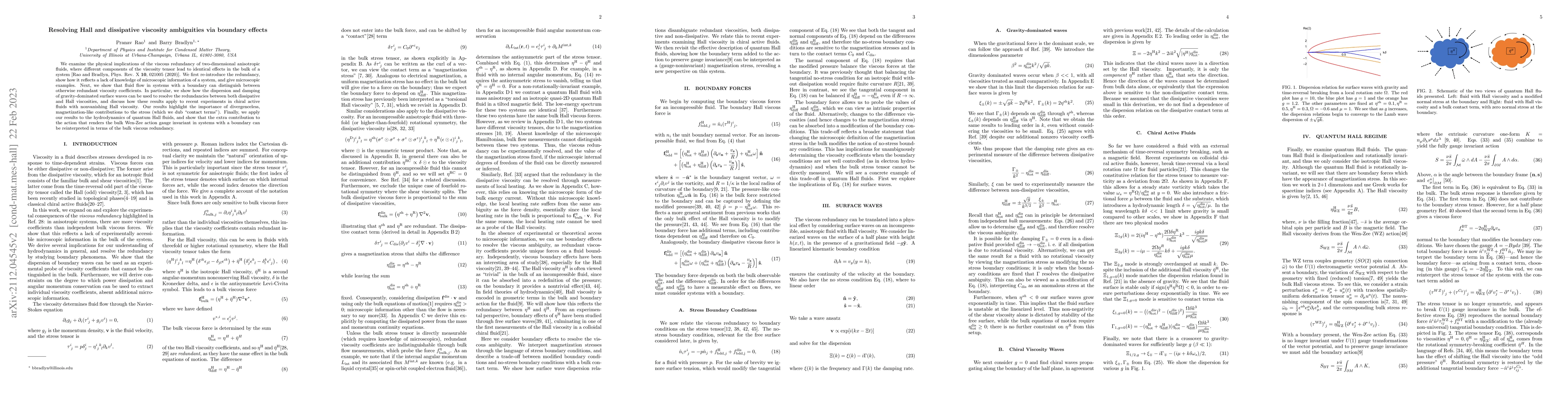 Thumbnail for Resolving Hall and dissipative viscosity ambiguities via boundary
  effects