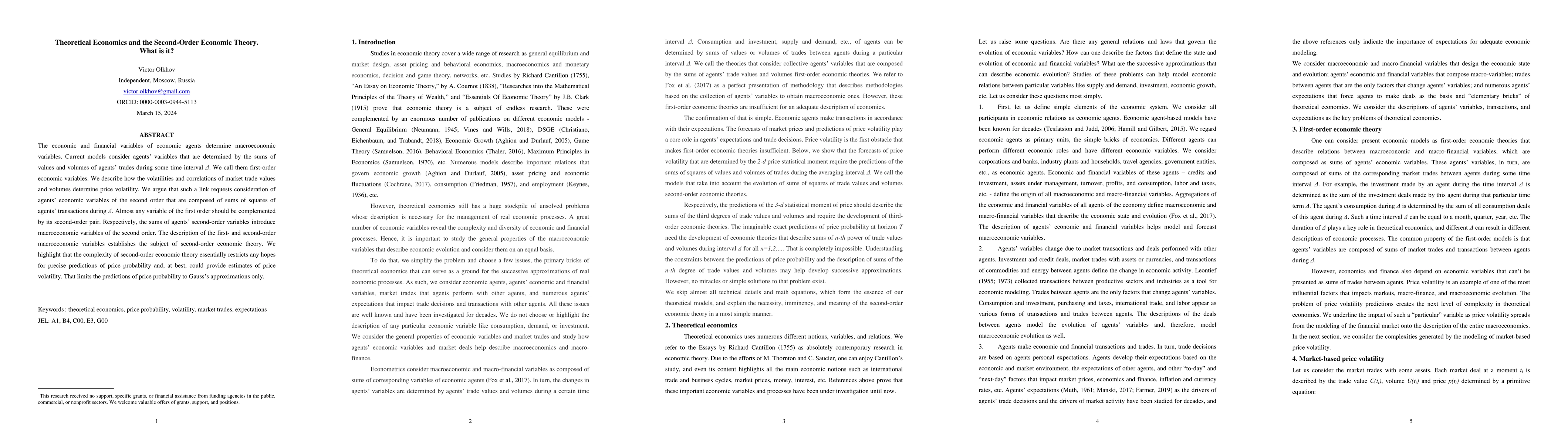 Thumbnail for Theoretical Economics and the Second-Order Economic Theory. What is it?