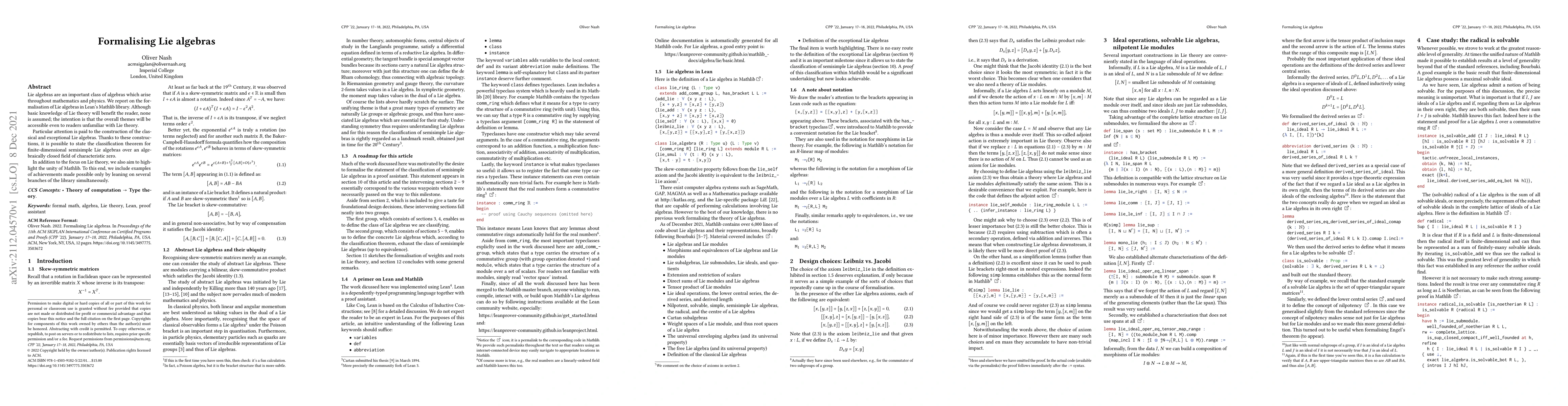 Thumbnail for Formalising Lie algebras