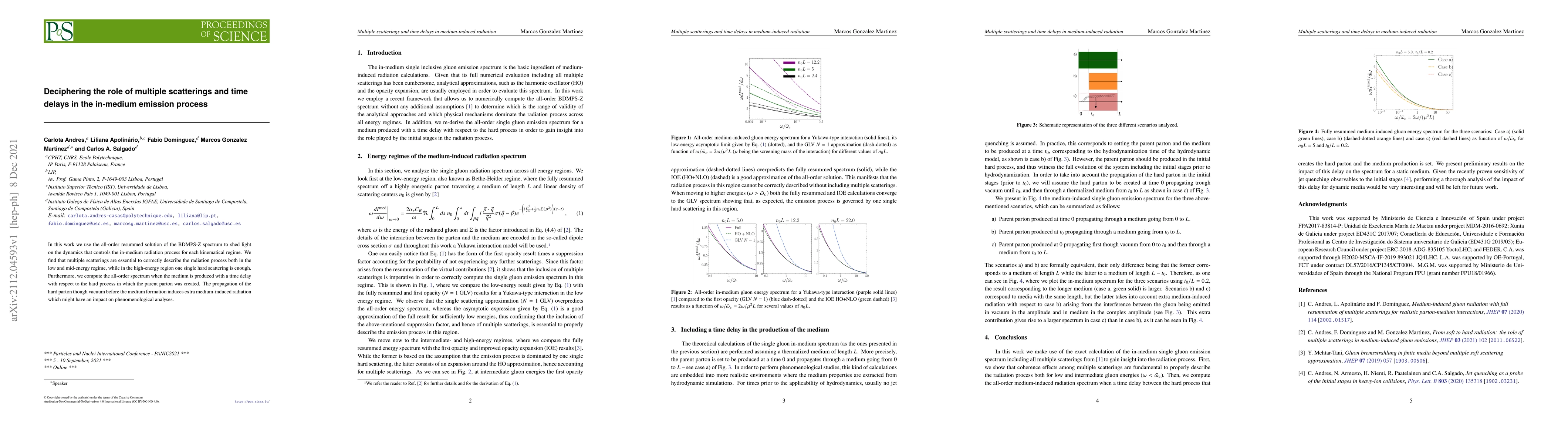 Thumbnail for Deciphering the role of multiple scatterings and time delays in the
  in-medium emission process