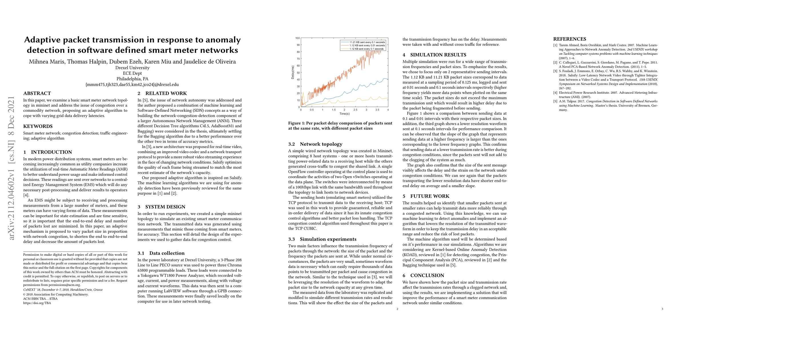 Thumbnail for Adaptive packet transmission in response to anomaly detection in
  software defined smart meter networks