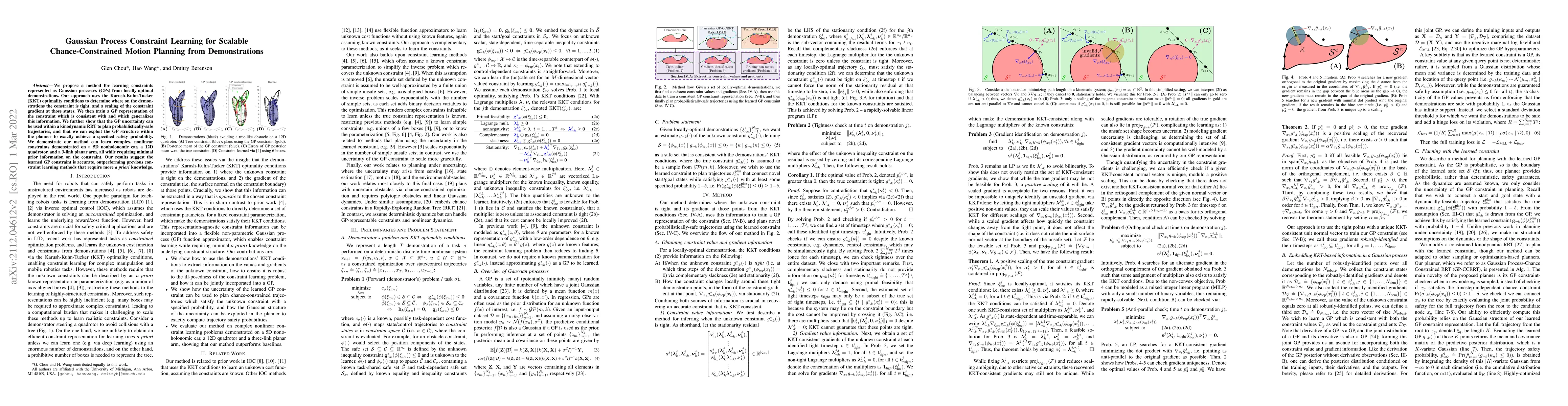 Thumbnail for Gaussian Process Constraint Learning for Scalable Chance-Constrained
  Motion Planning from Demonstrations