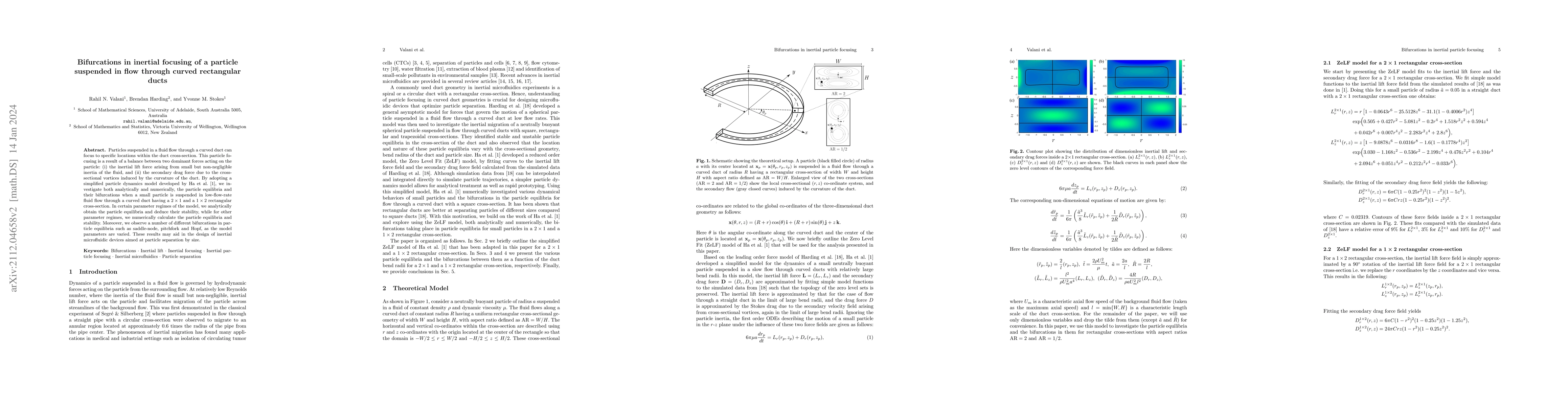 Thumbnail for Bifurcations in inertial focusing of a particle suspended in flow
  through curved rectangular ducts