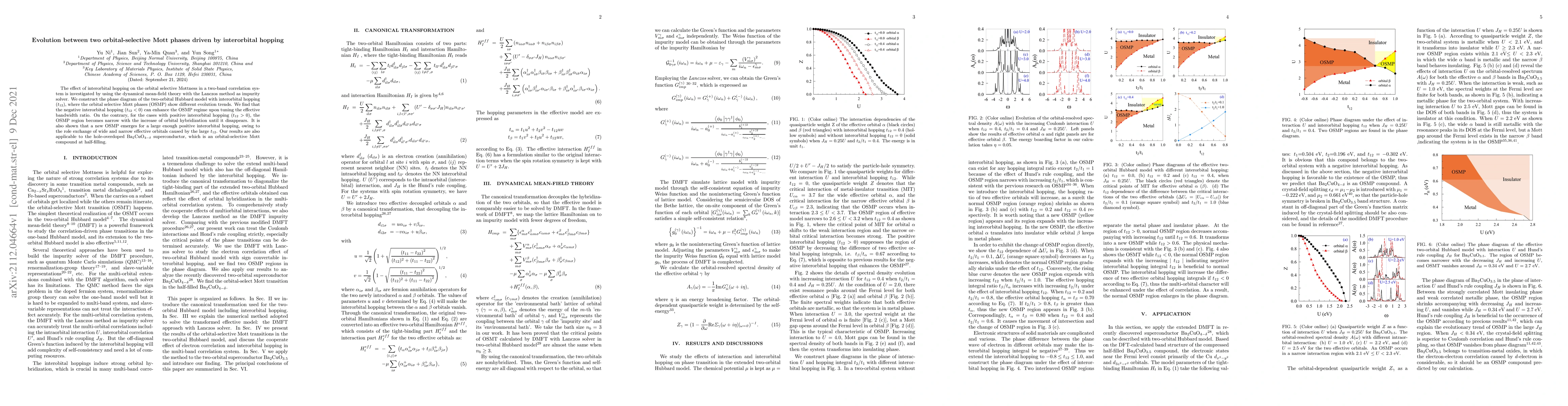 Thumbnail for Evolution between two orbital-selective Mott phases driven by
  interorbital hopping
