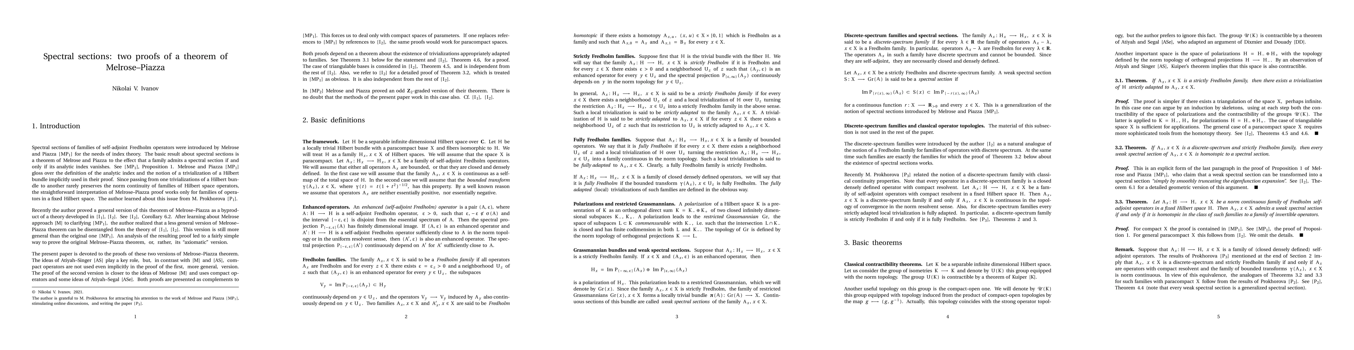 Thumbnail for Spectral sections: two proofs of a theorem of Melrose-Piazza