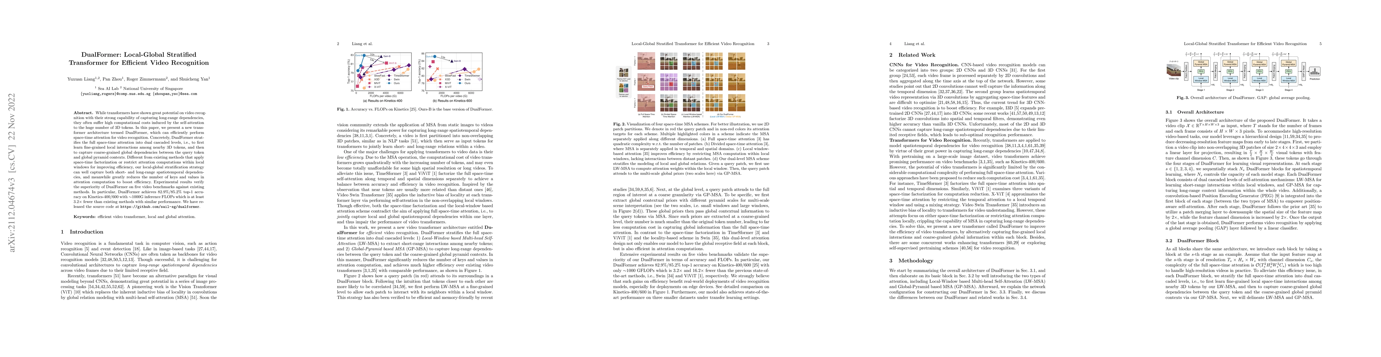 Thumbnail for DualFormer: Local-Global Stratified Transformer for Efficient Video
  Recognition