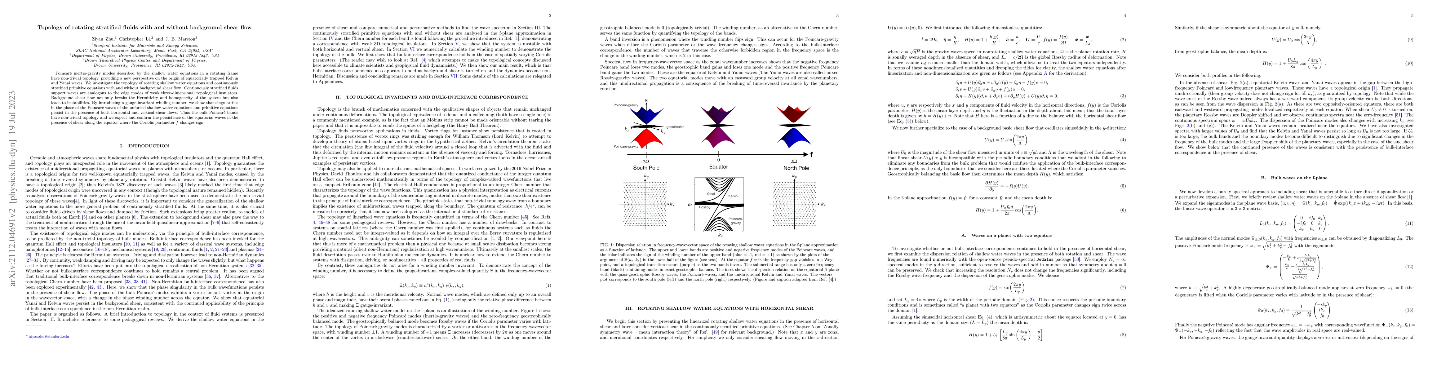 Thumbnail for Topology of rotating stratified fluids with and without background shear
  flow