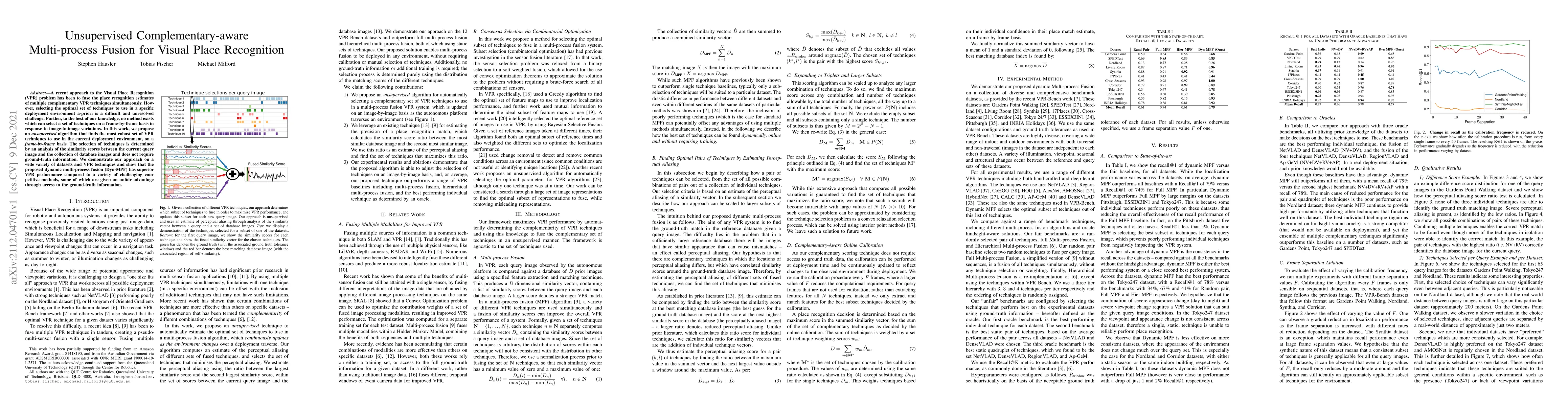 Thumbnail for Unsupervised Complementary-aware Multi-process Fusion for Visual Place
  Recognition