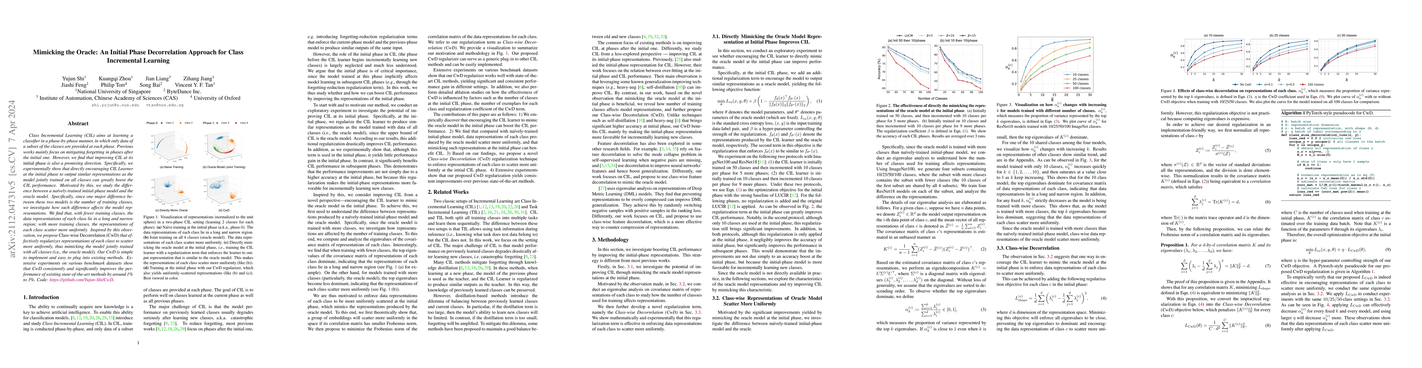 Thumbnail for Mimicking the Oracle: An Initial Phase Decorrelation Approach for Class
  Incremental Learning