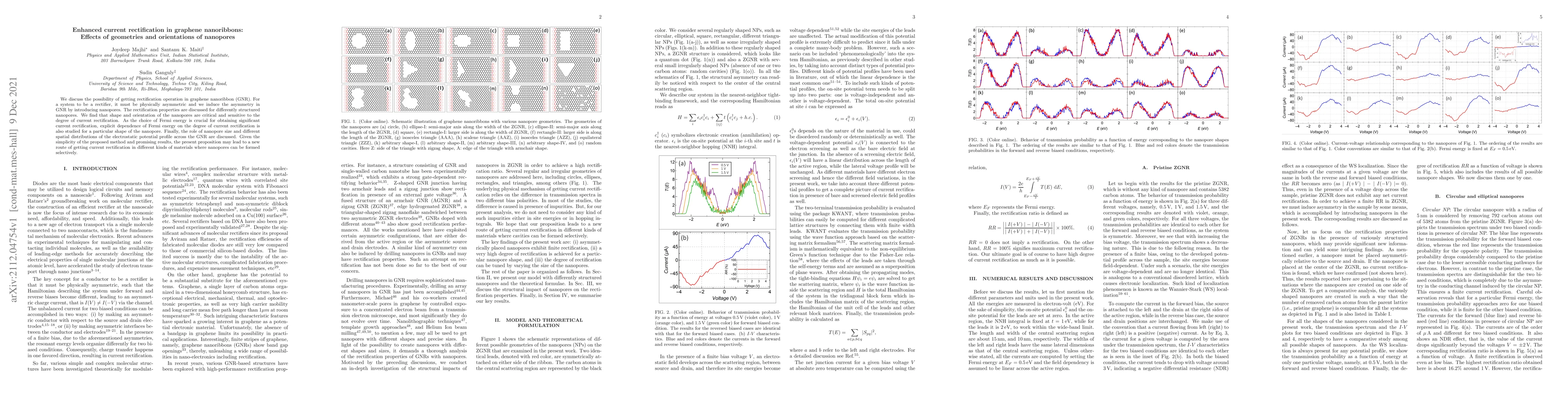 Thumbnail for Enhanced current rectification in graphene nanoribbons: Effects of
  geometries and orientations of nanopores