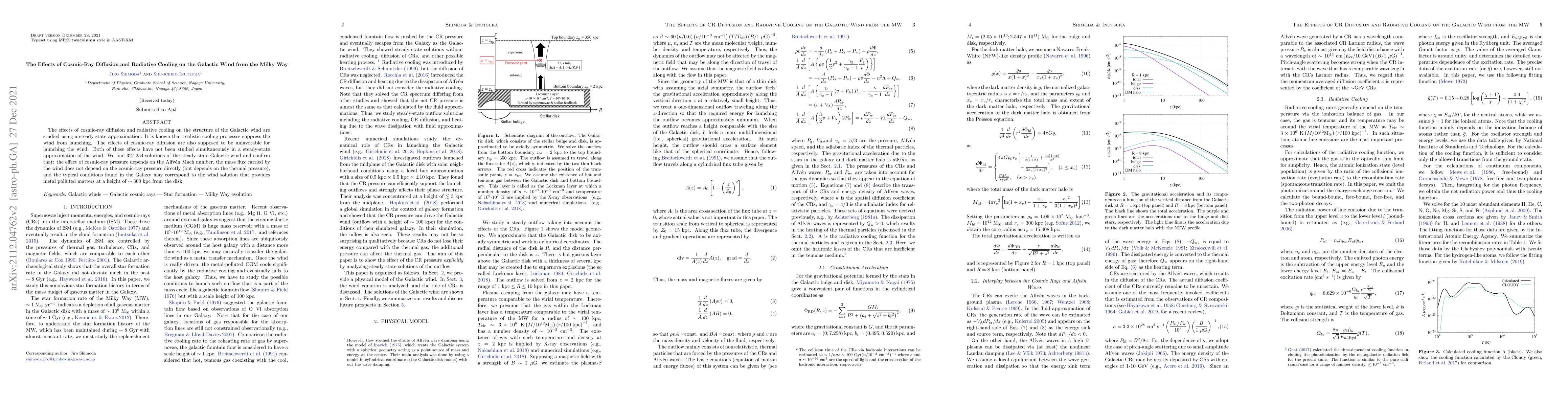 Thumbnail for The Effects of Cosmic-Ray Diffusion and Radiative Cooling on the
  Galactic Wind from the Milky Way