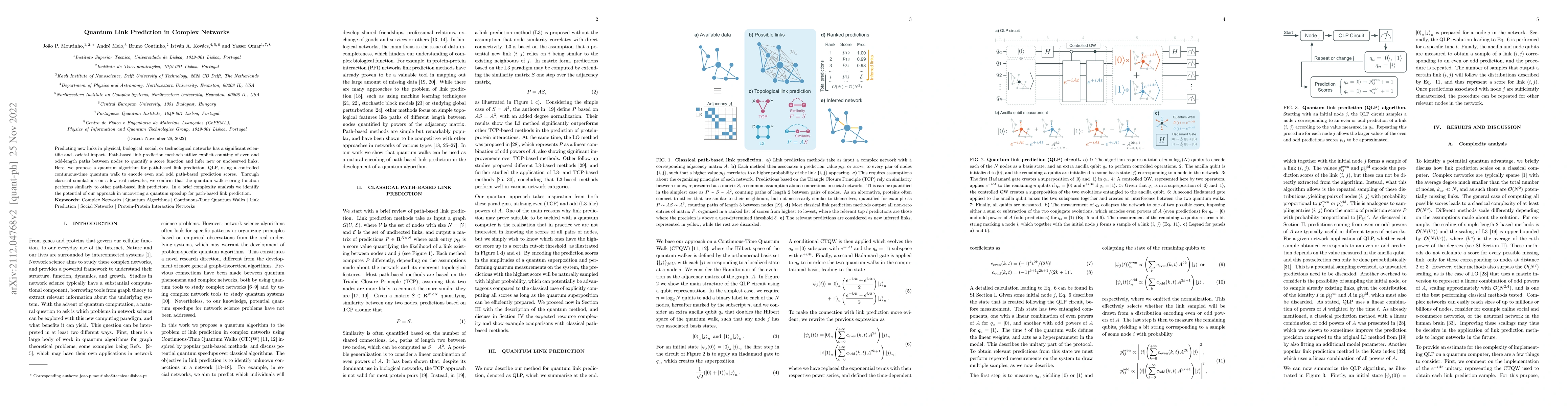 Thumbnail for Quantum Link Prediction in Complex Networks