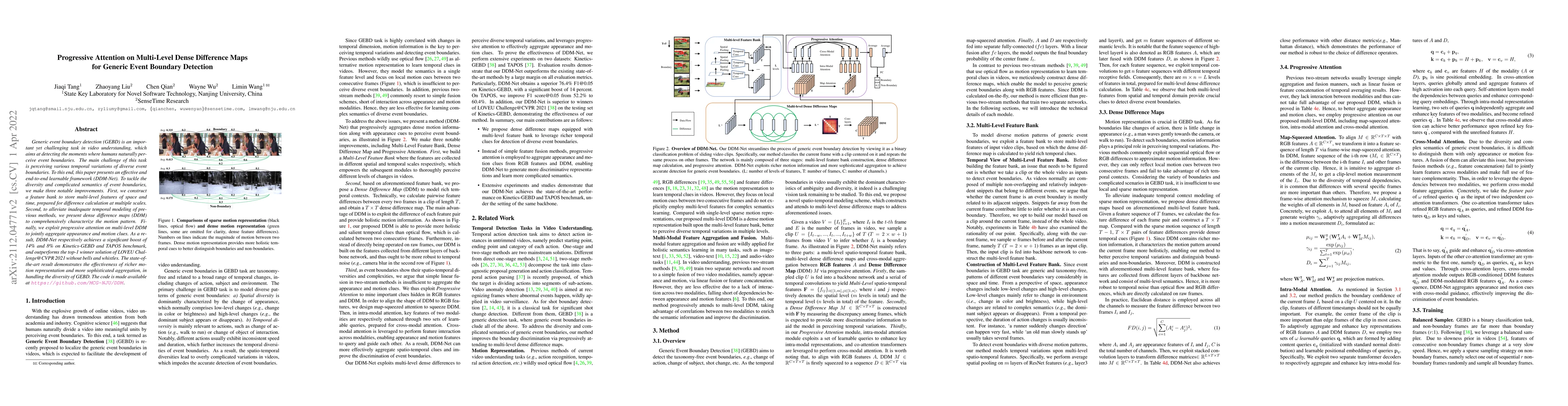 Thumbnail for Progressive Attention on Multi-Level Dense Difference Maps for Generic
  Event Boundary Detection