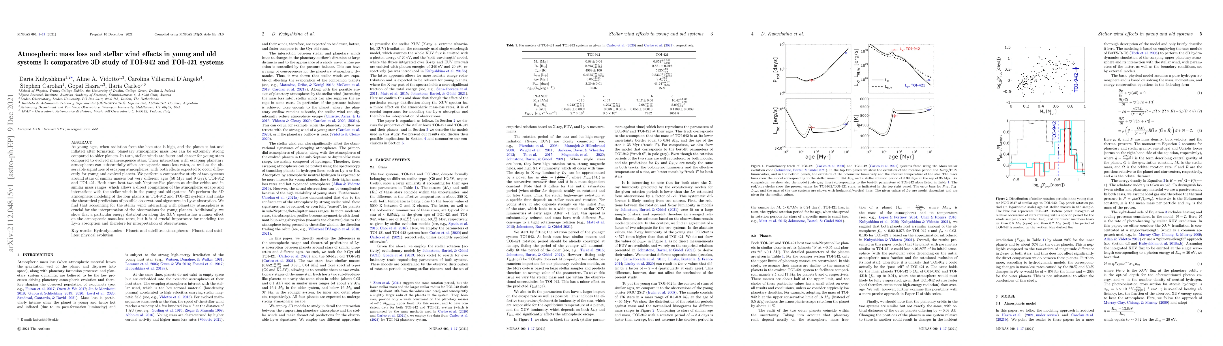 Thumbnail for Atmospheric mass loss and stellar wind effects in young and old systems
  I: comparative 3D study of TOI-942 and TOI-421 systems