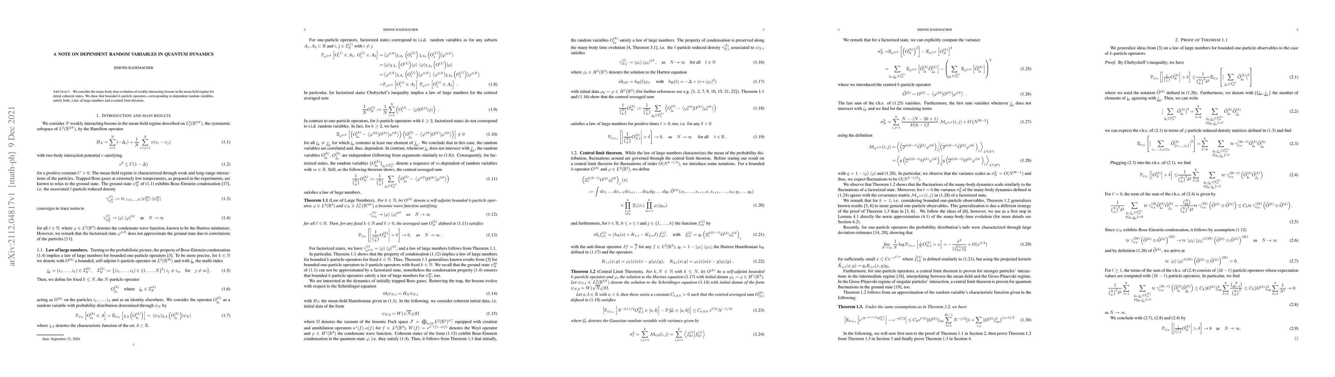 Thumbnail for A note on dependent random variables in quantum dynamics