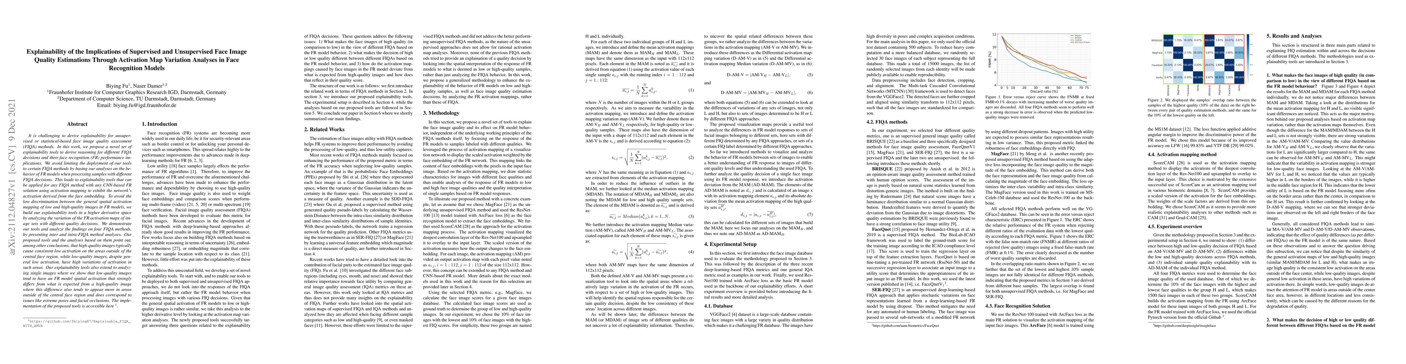 Thumbnail for Explainability of the Implications of Supervised and Unsupervised Face
  Image Quality Estimations Through Activation Map Variation Analyses in Face
  Recognition Models