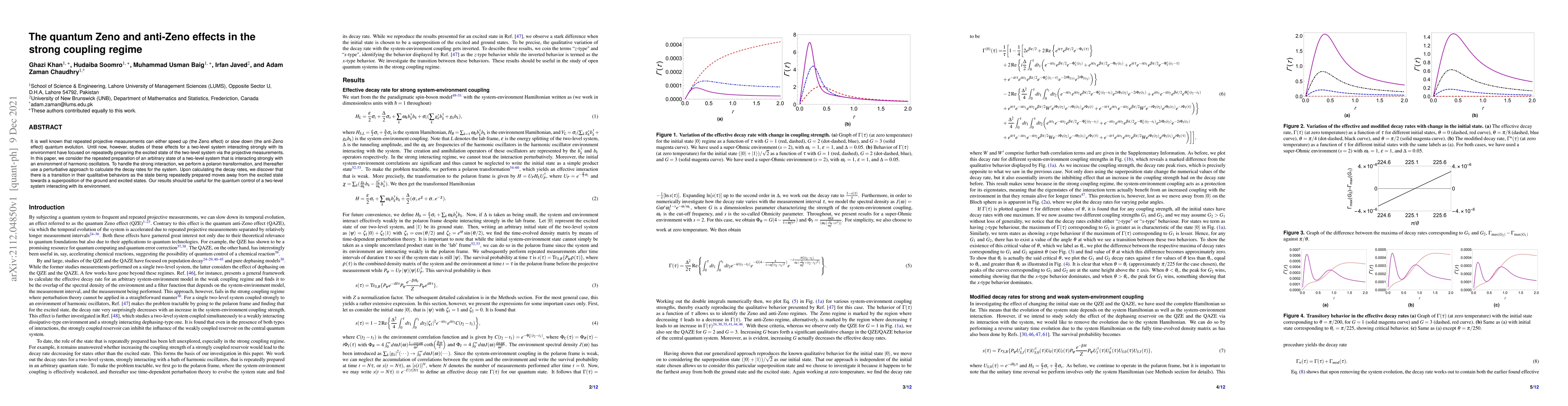 Thumbnail for The quantum Zeno and anti-Zeno effects in the strong coupling regime