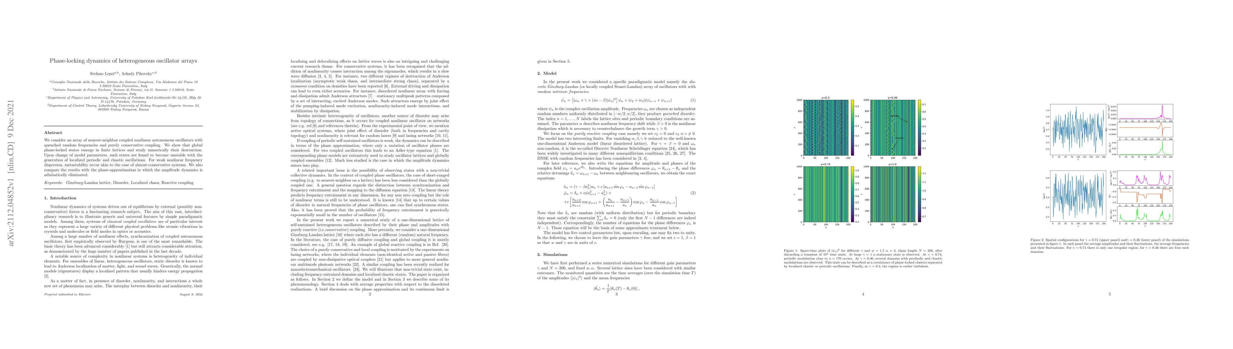 Thumbnail for Phase-locking dynamics of heterogeneous oscillator arrays