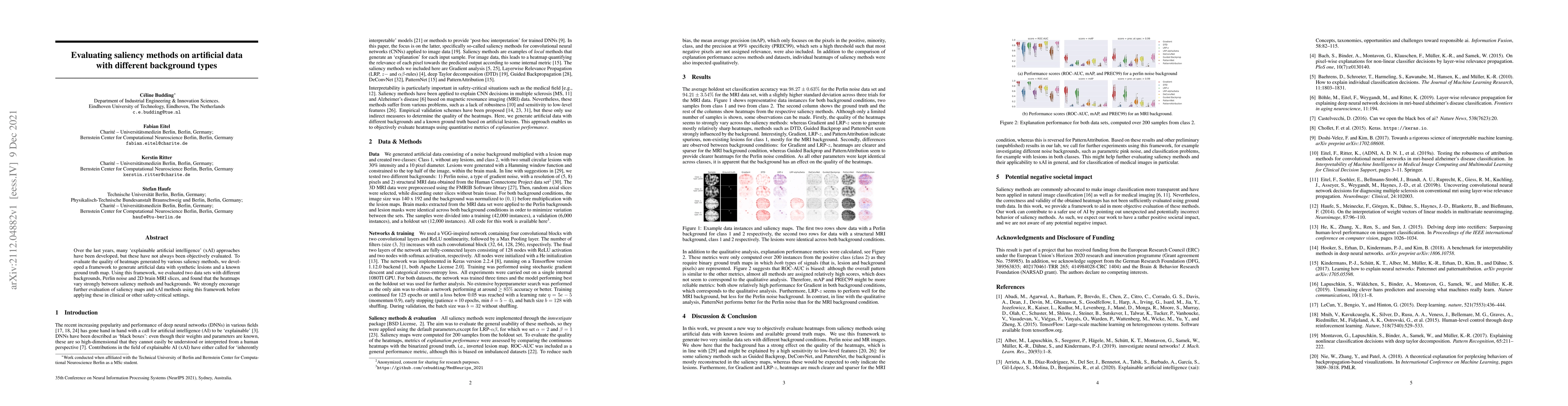 Thumbnail for Evaluating saliency methods on artificial data with different background
  types